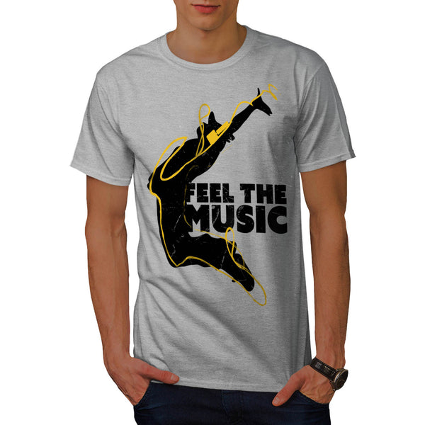 Feel The Music Jump Mens T-Shirt