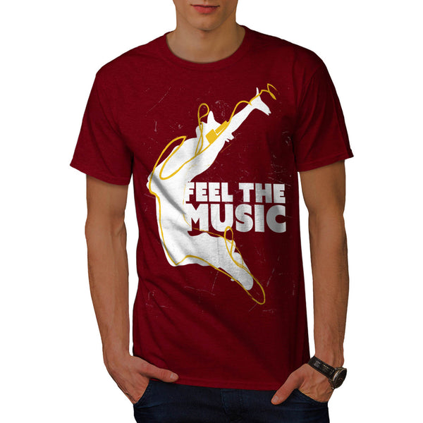 Feel The Music Jump Mens T-Shirt