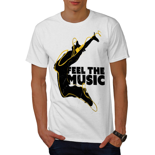 Feel The Music Jump Mens T-Shirt