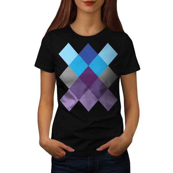 Multi Square Cross Womens T-Shirt