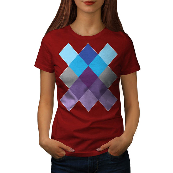 Multi Square Cross Womens T-Shirt