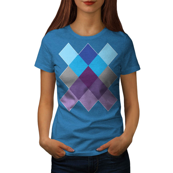 Multi Square Cross Womens T-Shirt