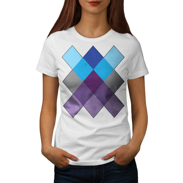 Multi Square Cross Womens T-Shirt