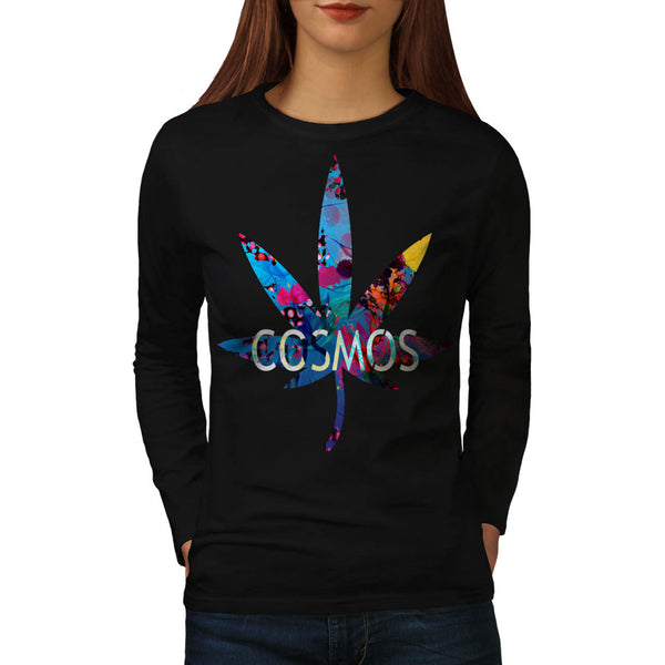 Cannabis Weed Cosmos Womens Long Sleeve T-Shirt