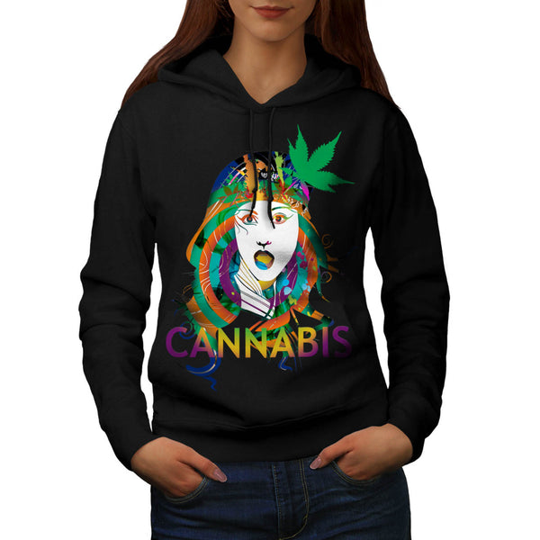 Cannabis Weed Print Womens Hoodie