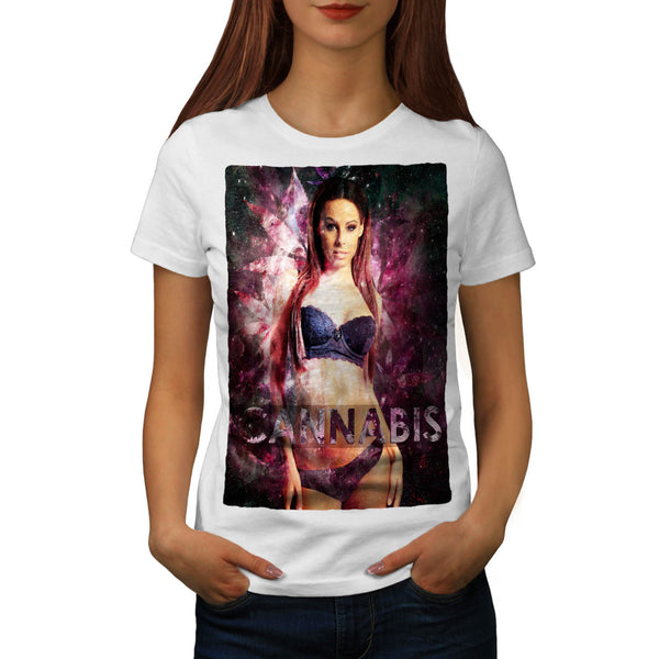 Cannabis Glamour Girl Womens T-Shirt