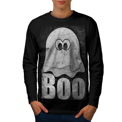 Funny Spooky Ghost Mens Long Sleeve T-Shirt
