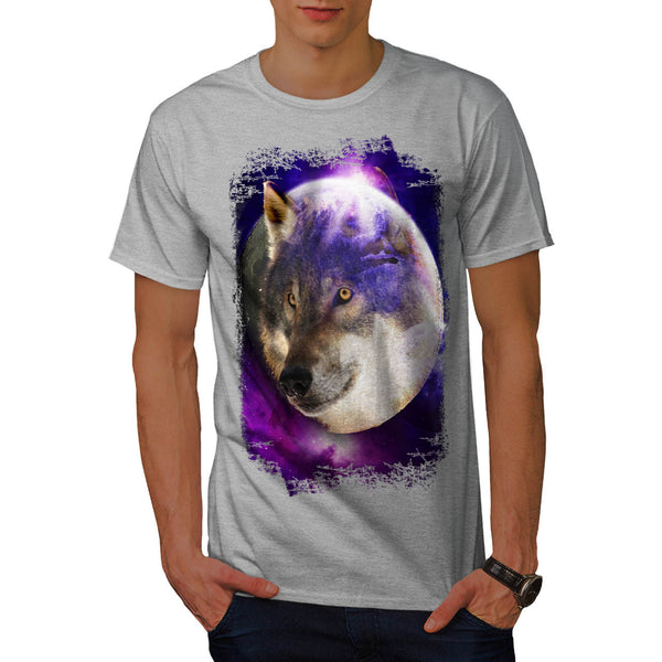 Wild Wolf Moon Earth Mens T-Shirt