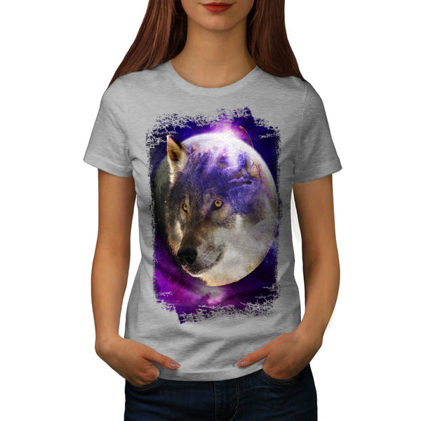 Wild Wolf Moon Earth Womens T-Shirt
