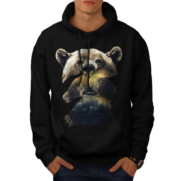 Grizzly Bear Camping Mens Hoodie