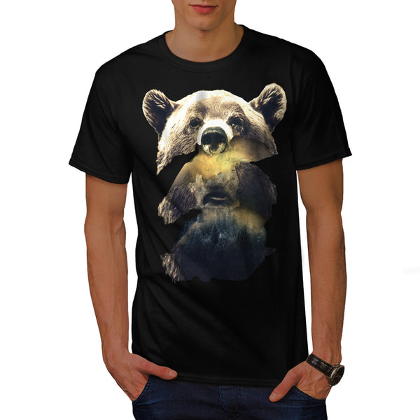 Grizzly Bear Camping Mens T-Shirt