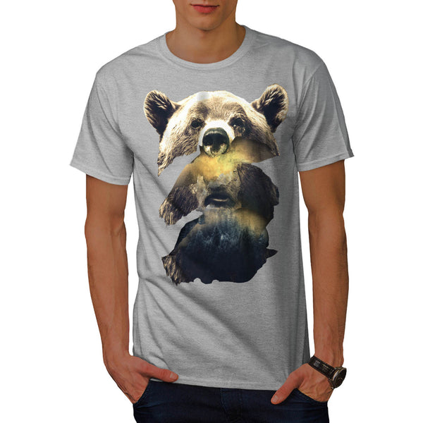 Grizzly Bear Camping Mens T-Shirt