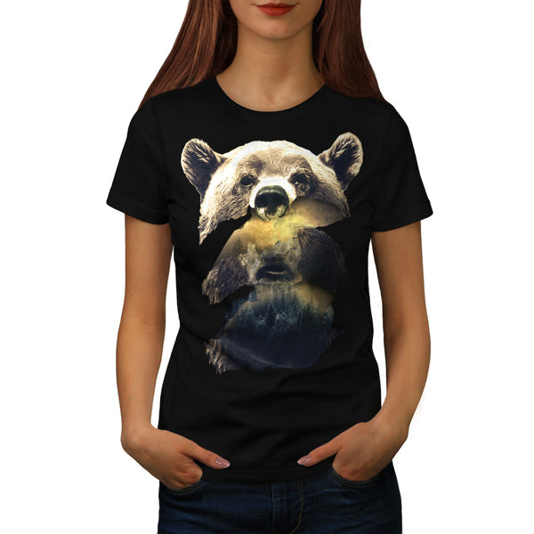 Grizzly Bear Camping Womens T-Shirt