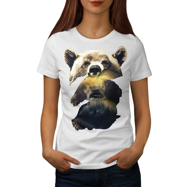 Grizzly Bear Camping Womens T-Shirt