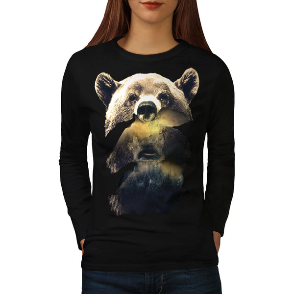 Grizzly Bear Camping Womens Long Sleeve T-Shirt