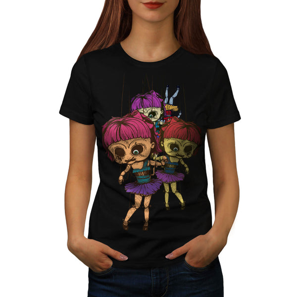 Creepy Freaky Doll Womens T-Shirt