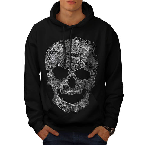 Skull Rose Flowers Mens Hoodie