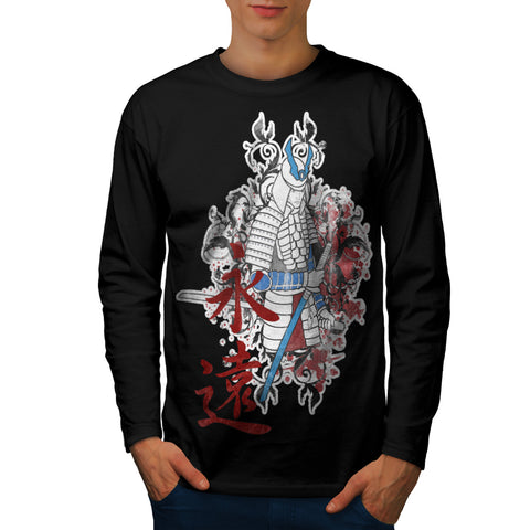 Japan Samurai Warrior Mens Long Sleeve T-Shirt