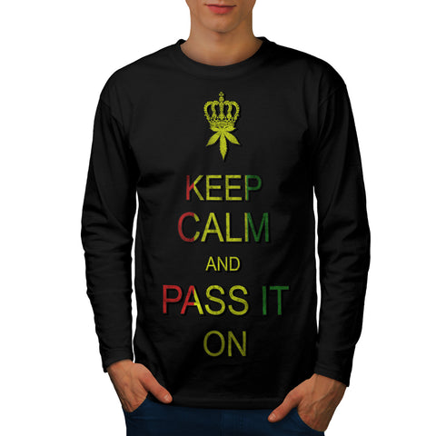 Keep Calm Pass It Mens Long Sleeve T-Shirt