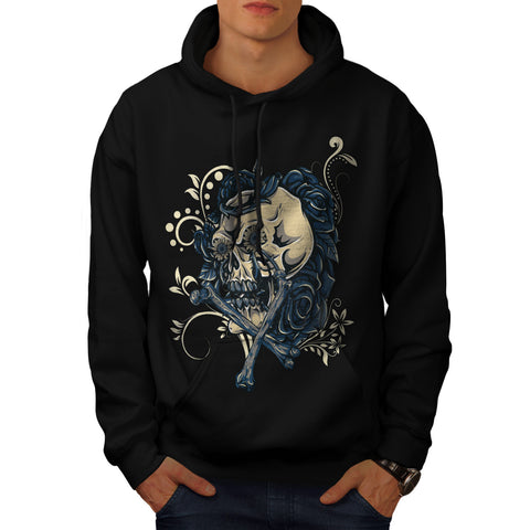 Skull Rose Flowers Mens Hoodie
