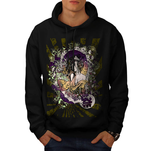 Japan Geisha Dragon Mens Hoodie