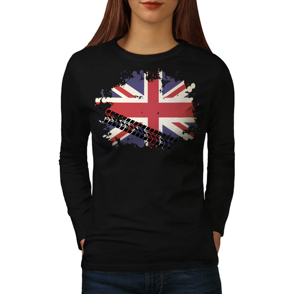 Union Jack UK Flag Womens Long Sleeve T-Shirt