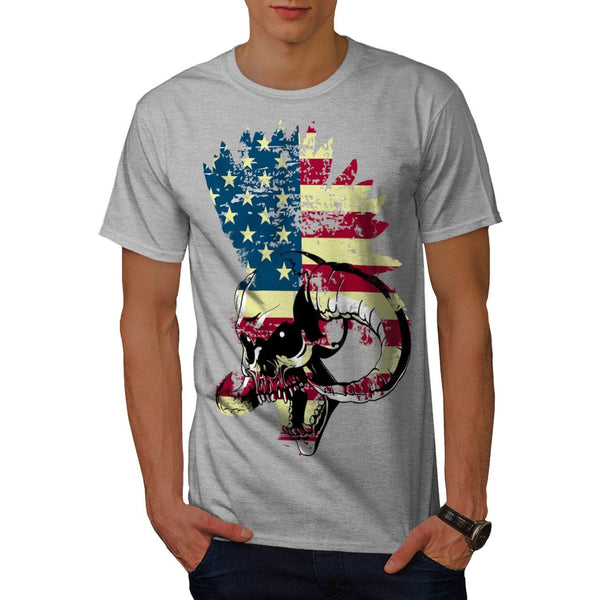 American USA Skull Mens T-Shirt