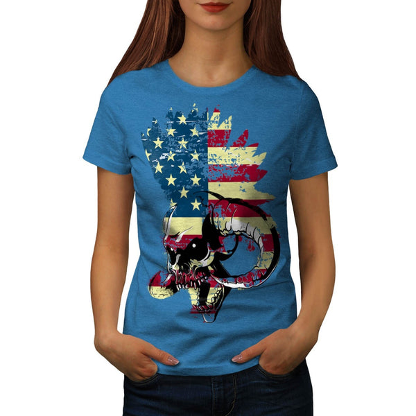 American USA Skull Womens T-Shirt