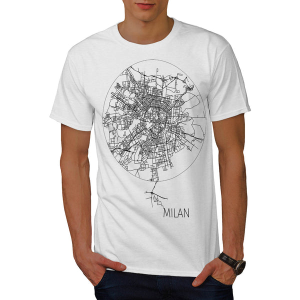 Italy Milan City Map Mens T-Shirt