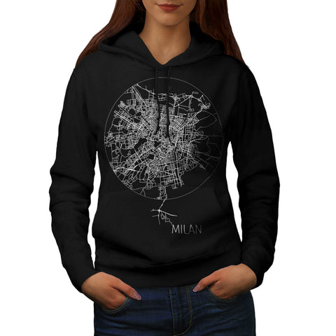 Italy Milan City Map Womens Hoodie