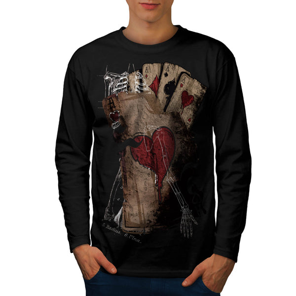 Gambler Death Card Mens Long Sleeve T-Shirt