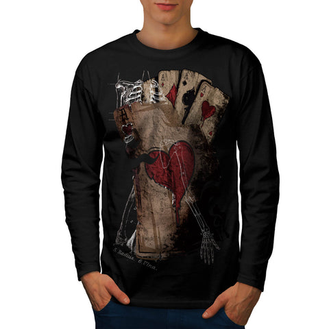 Gambler Death Card Mens Long Sleeve T-Shirt