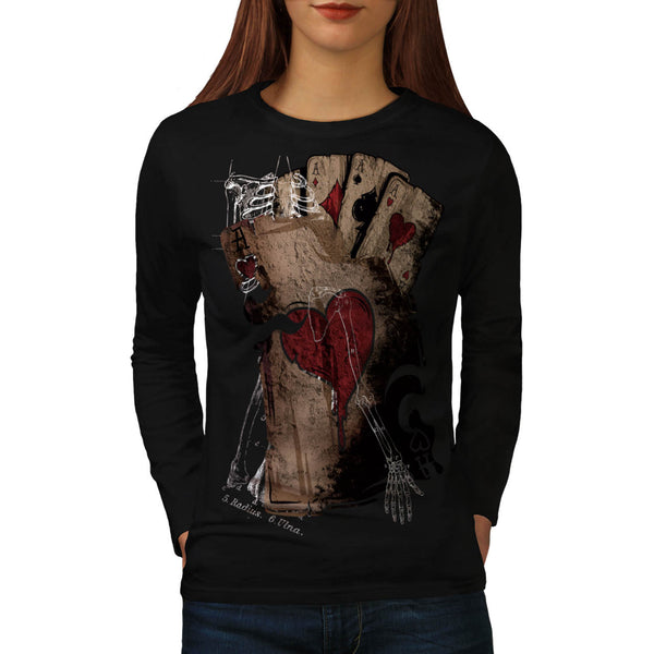 Gambler Death Card Womens Long Sleeve T-Shirt