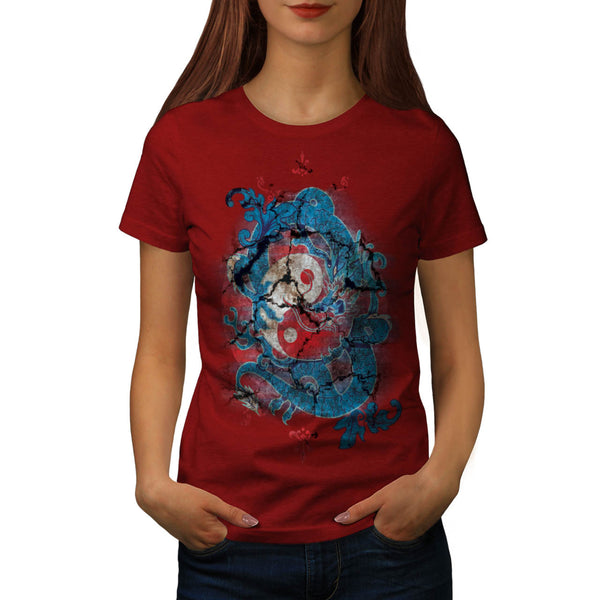 Yin Yang Dragon Life Womens T-Shirt