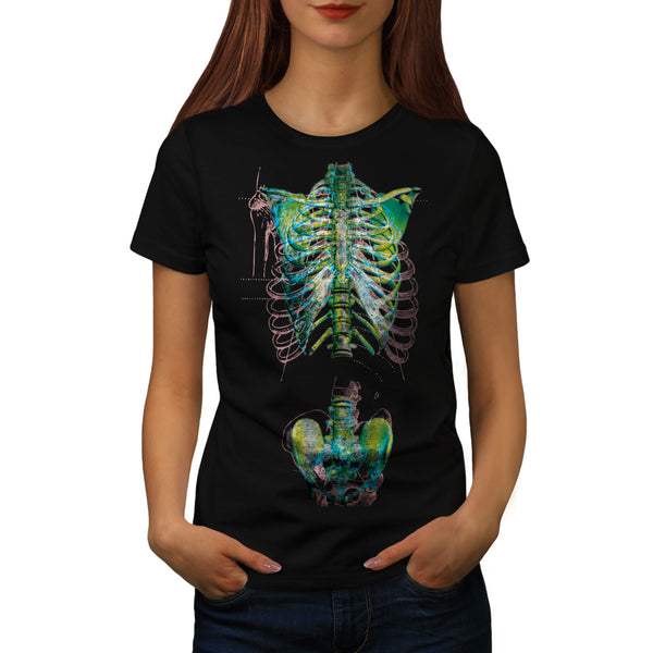 Skull Body Bones Art Womens T-Shirt
