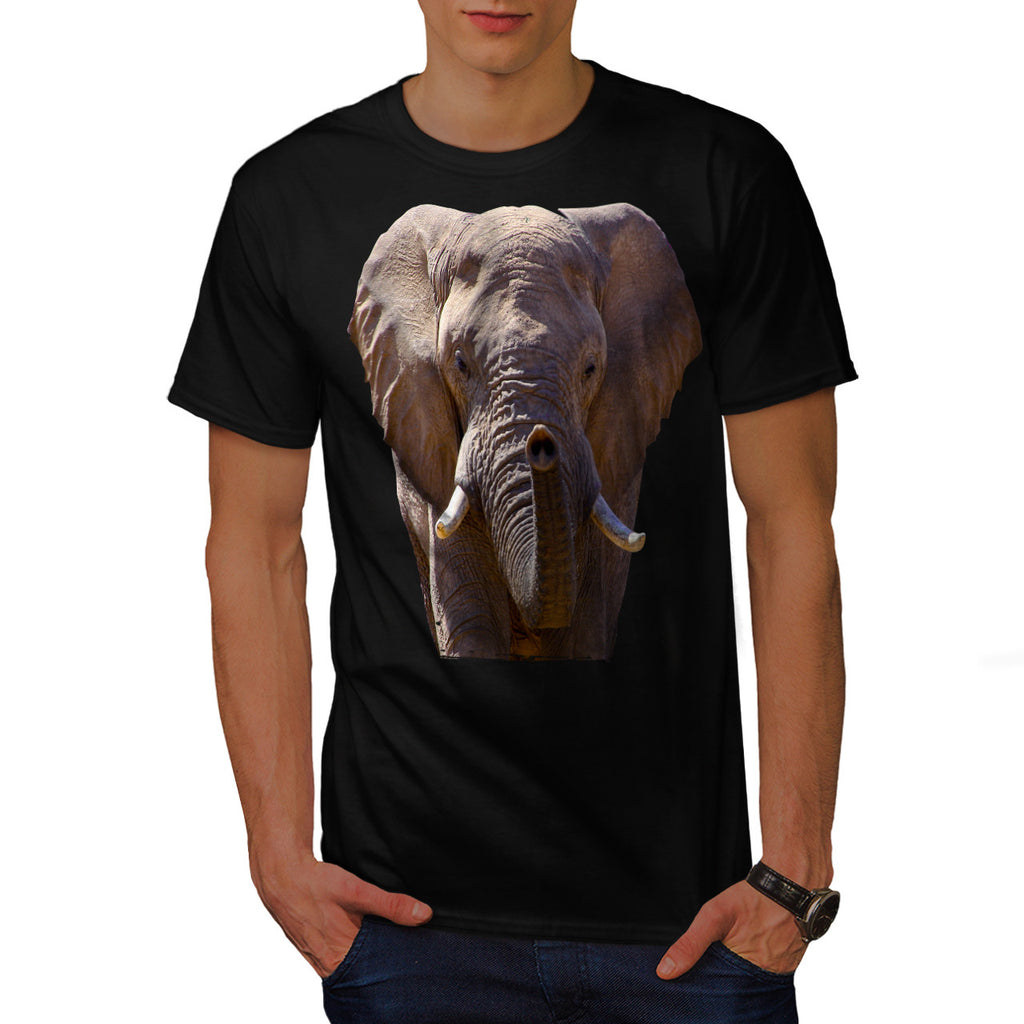 Wild Elephant Head Mens T-Shirt