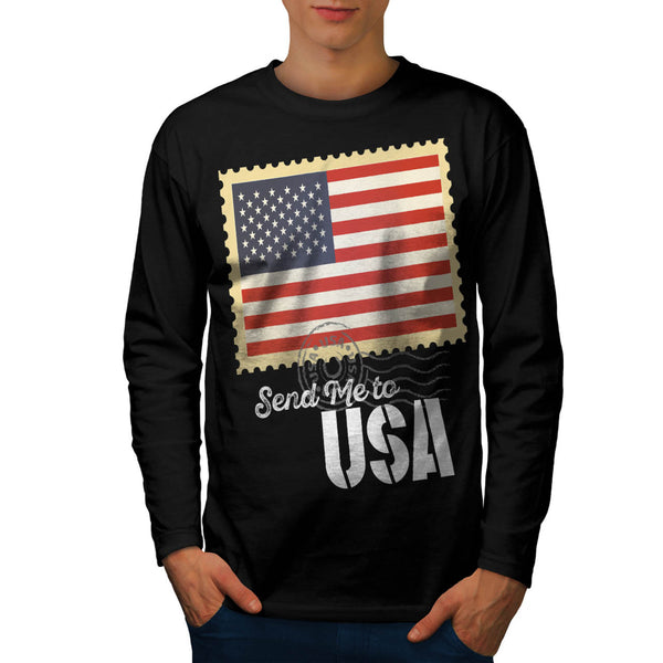 USA America Flag Mens Long Sleeve T-Shirt