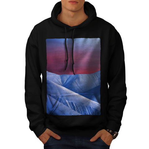 Sun Set Snow Mountain Mens Hoodie