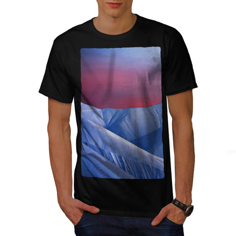 Sun Set Snow Mountain Mens T-Shirt