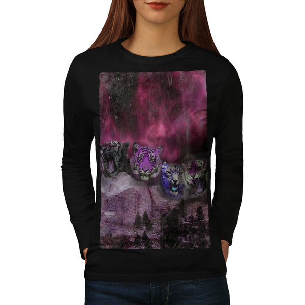 Tiger Head Wild Roar Womens Long Sleeve T-Shirt