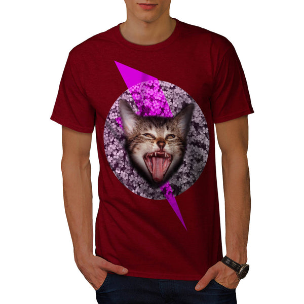 Crazy Cat Kitten Face Mens T-Shirt