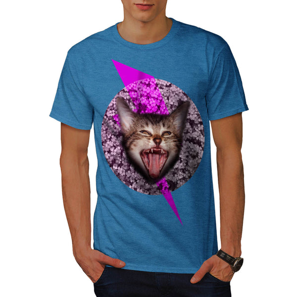 Crazy Cat Kitten Face Mens T-Shirt