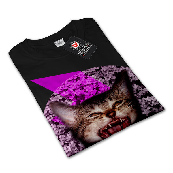 Crazy Cat Kitten Face Mens Long Sleeve T-Shirt