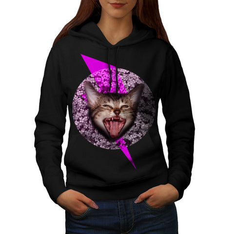 Crazy Cat Kitten Face Womens Hoodie