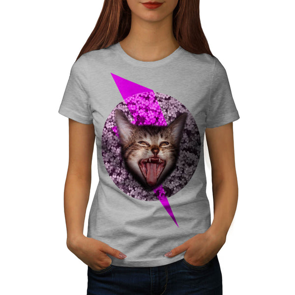 Crazy Cat Kitten Face Womens T-Shirt