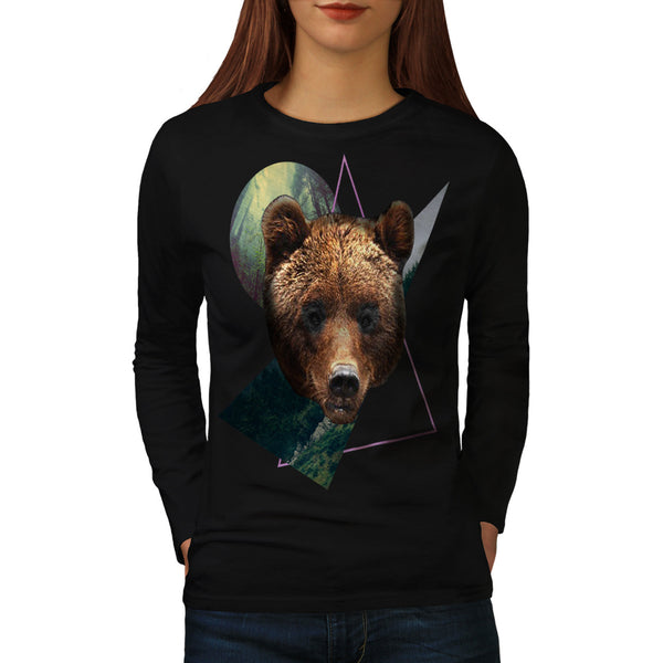 Wild Grizzly Bear Cub Womens Long Sleeve T-Shirt