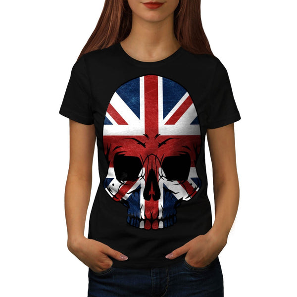 Anarchy UK Skull Flag Womens T-Shirt