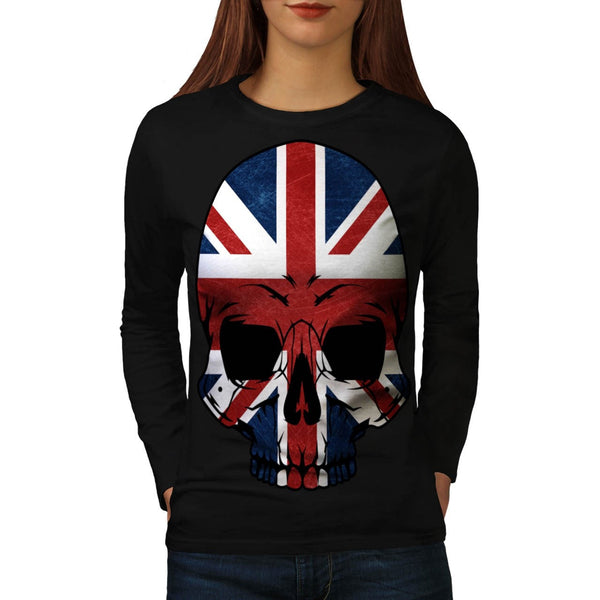 Anarchy UK Skull Flag Womens Long Sleeve T-Shirt