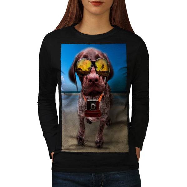 Dog Puppy Travel Life Womens Long Sleeve T-Shirt