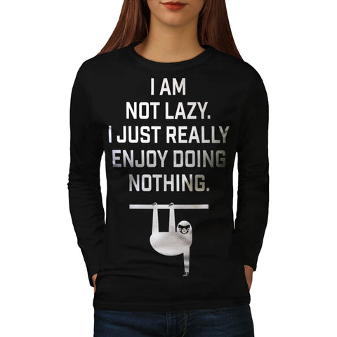 Lazy Sloth Animal Womens Long Sleeve T-Shirt